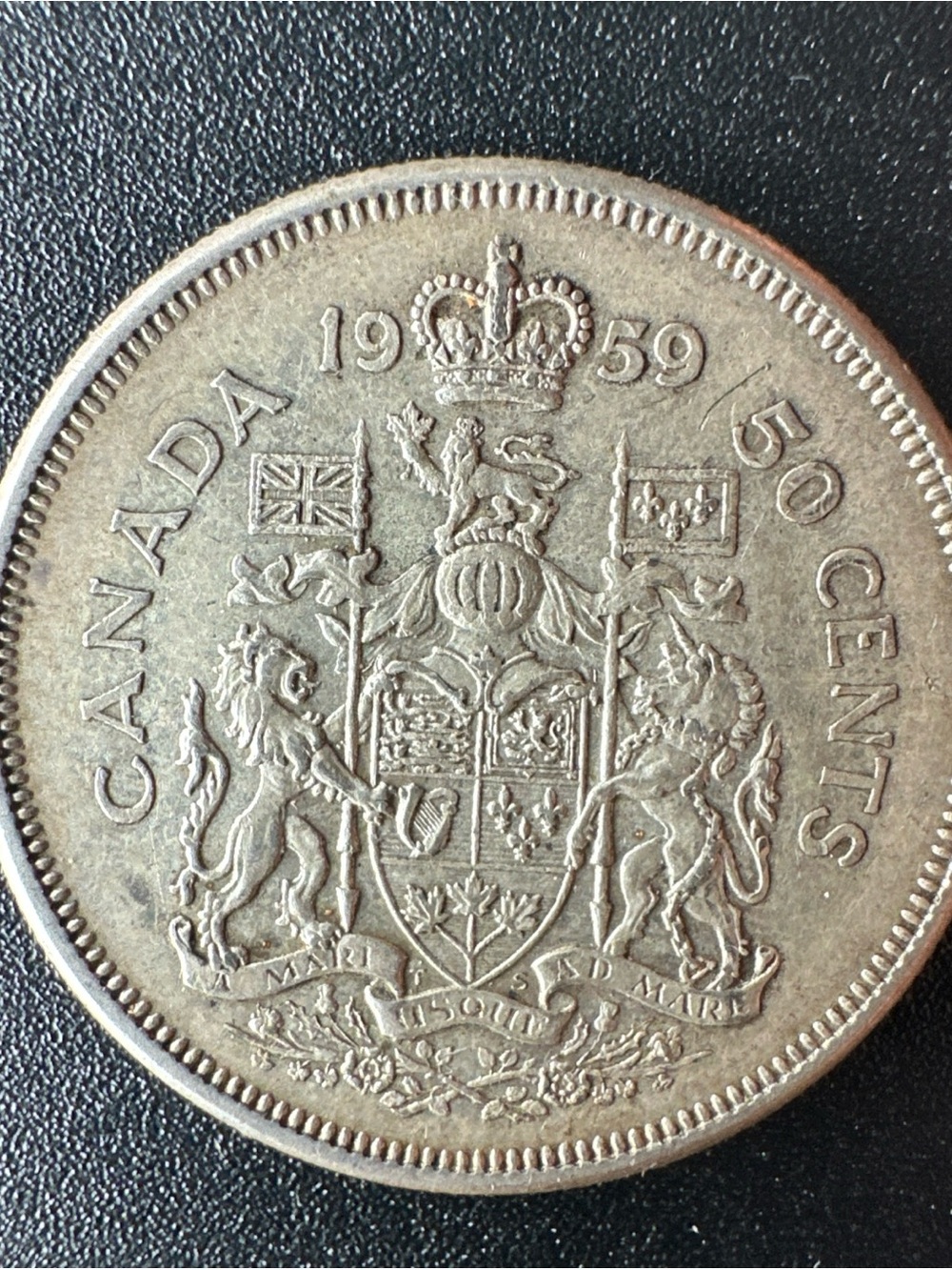 1959 Canada Half Dollar Silver Coin 50 Cents Elizabeth II 80% Silver - Rare Coin